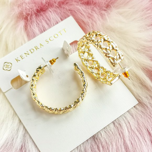 Kendra Scott Gold Natalie Hoop Earrings - Picture 2 of 3